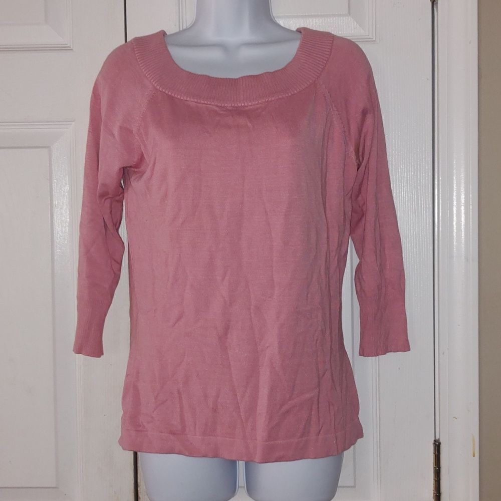 Karen Kane Lifestyle Silk blend dusty rose 3/4th length sleeve sweater  Sz M